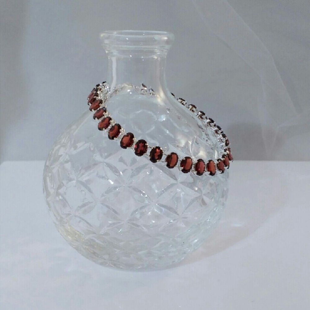 Garnet Bracelet 26 Carats tw Sterling Silver - Picture 4 of 4